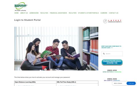 Login to Student Portal — Home - Wawasan Open University