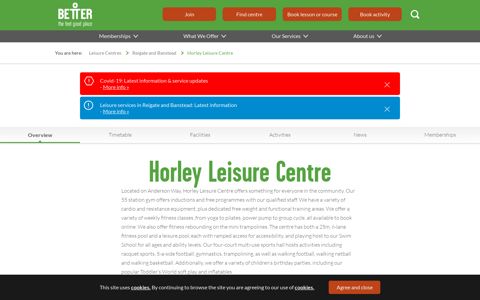 Horley Leisure Centre | Gym, Swimming & Sports Hall | Better