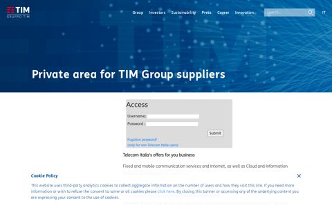Private area | TIM Group - Gruppo TIM