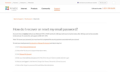 How do I recover or reset my email password? | Support ...