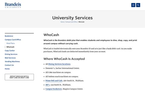 WhoCash | Campus Card Office | University Services ...