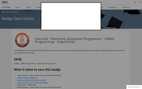 Badges: Interskill - Mainframe Application Programmer ... - IBM