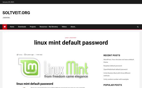 linux mint default password - soltveit.org