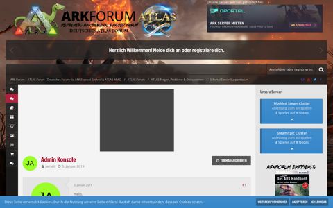 Admin Konsole - G-Portal Server Supportforum - ARK Forum ...