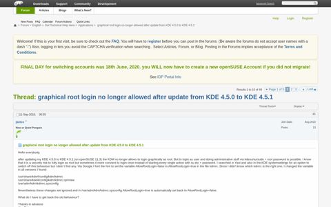 graphical root login no longer allowed after update from KDE ...
