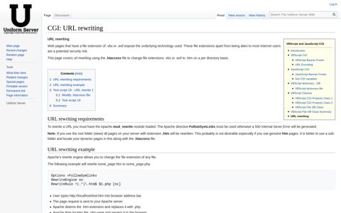 CGI: URL rewriting - The Uniform Server Wiki