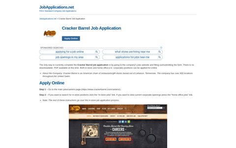 Cracker Barrel Job Application - Apply Online