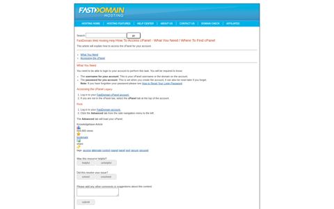 How To Access cPanel - What You Need ... - FastDomain
