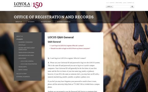 LOCUS Q&A General - Loyola University Chicago