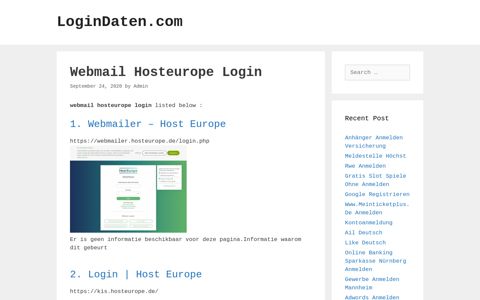 Webmail Hosteurope - Webmailer - Host Europe