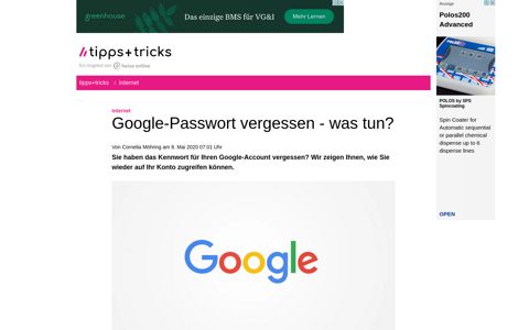 Google-Passwort vergessen - was tun? - Heise