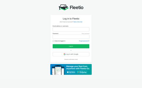Log in to Fleetio - Fleetio