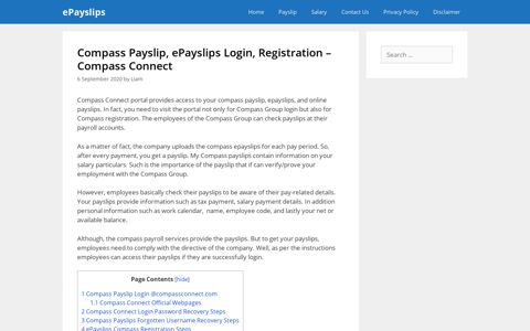 Compass Payslip Login, ePayslips - Compass Connect