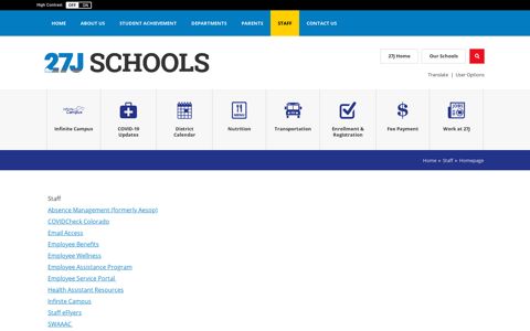 Staff / Homepage - 27J Schools