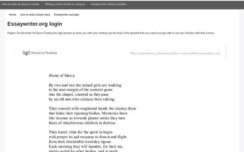Essaywriter.org Login - How To Write A Book Tracy