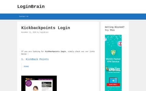 Kickbackpoints Kickback Points - LoginBrain