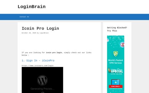 Icoin Pro - Sign In - Icoinpro - LoginBrain