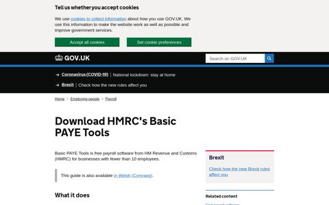 Download HMRC's Basic PAYE Tools - GOV.UK
