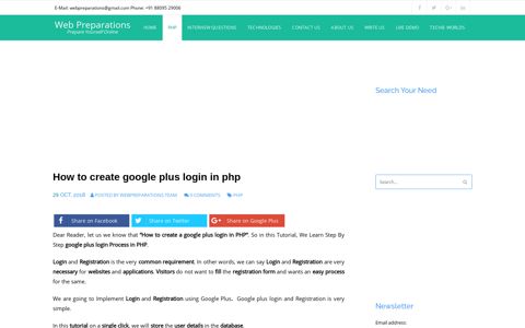 How to create google plus login in php - Web Preparations