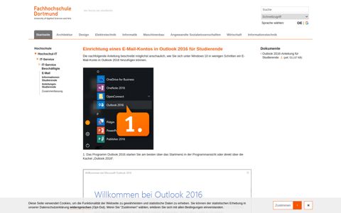 E-Mail Anleitung für Studierende Outlook 2016 - FH Dortmund