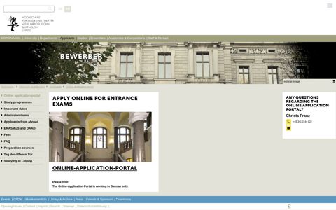 Online-Bewerbungs-Portal - HMT Leipzig