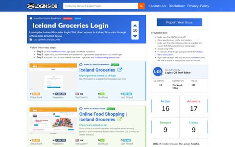 Iceland Groceries Login - Logins-DB