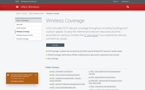 Wireless Coverage - UNLV Information Technology