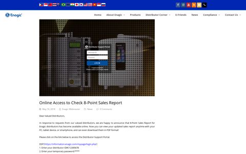 Online Access to Check 8-Point Sales Report - Enagic ...