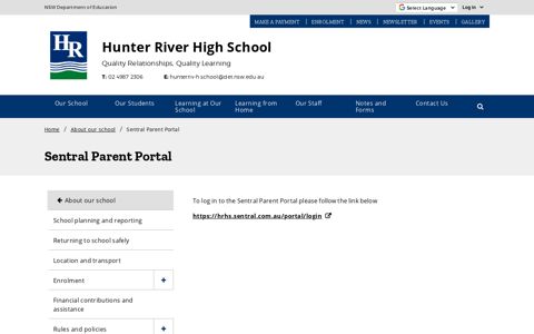 Sentral Parent Portal - Hunter River High School