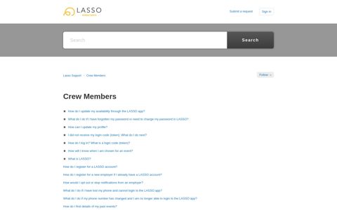 Crew Members – Lasso Support