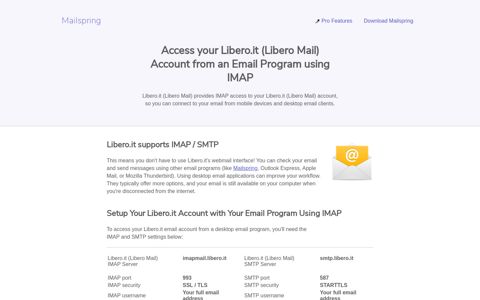 How to access your Libero.it (Libero Mail) email account using ...