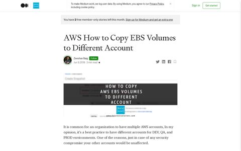 AWS How to Copy EBS Volumes to Different Account | by ...