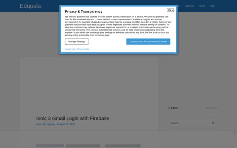 Ionic 3 Gmail Login with Firebase - Edupala
