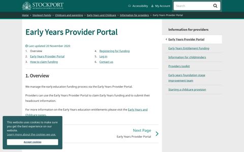 Early Years Provider Portal - Stockport Council