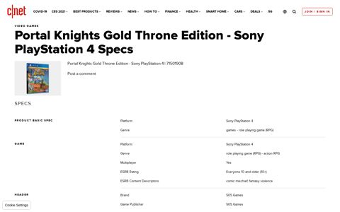 Portal Knights Gold Throne Edition - Sony PlayStation 4 Specs ...
