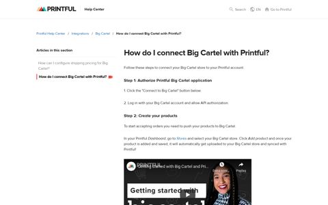 How do I connect Big Cartel with Printful? – Printful Help Center