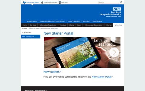 New starter portal - East Kent Hospitals University NHS ...