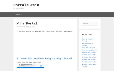 Whhs Portal - PortalsBrain - Portal Database