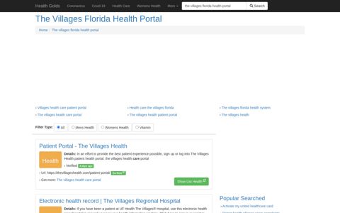 The Villages Florida Health Portal - Health Golds