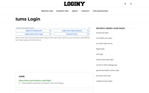 Iums Login ✔️ One Click Login - loginy.co.uk