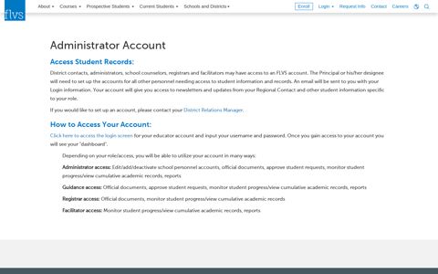 Administrator Account - FLVS
