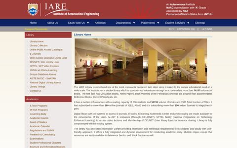 Library Home | IARE, Best Engineering College