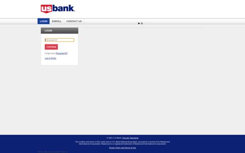 Credit Card Account Access: Log In - US Bank