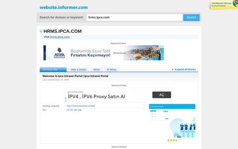 hrms.ipca.com at WI. Welcome to Ipca Intranet Portal | Ipca ...