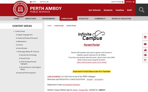 Content Areas / Parent Portal - Perth Amboy Public Schools