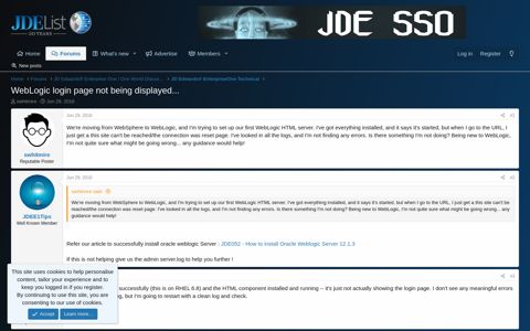 WebLogic login page not being displayed... | JDELIST.com ...