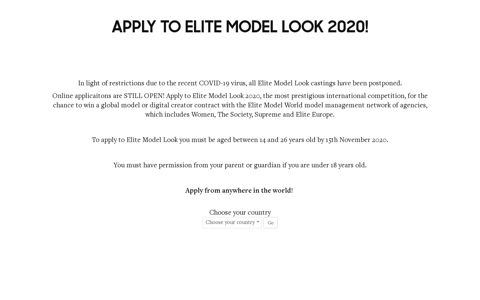 Apply to Elite Model Look 2020!