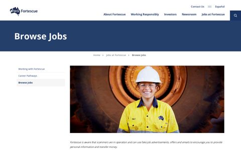 Browse Jobs | Fortescue Metals Group Ltd