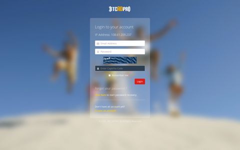 Login to your account - BTC Ad Pro