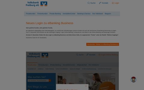 Neues Login zu eBanking Business - Volksbank Freiburg eG